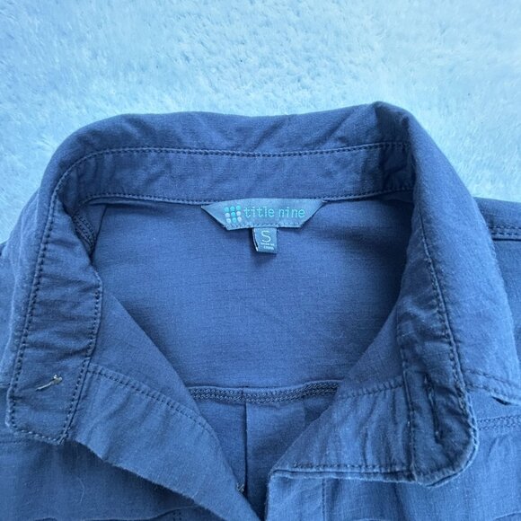 Title Nine Womens Wren Utility Shirt Dress Small Gray Long Sleeve Pocket Stretch - Picture 3 of 9